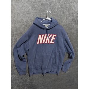 Nike Sportswear Blue Graphic Hoodie Sweatshirt Mens XXL Big Logo Pullover